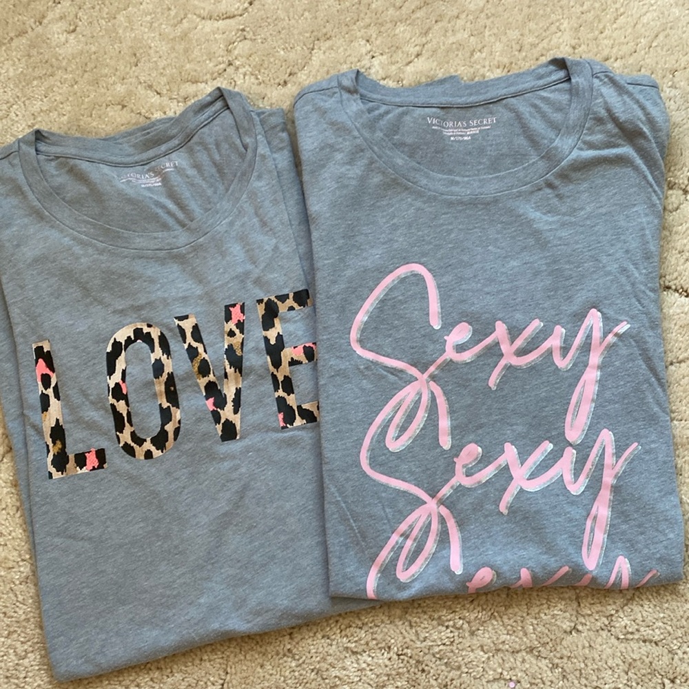 Victoria’s Secret short-sleeve sleep shirts. Size M.